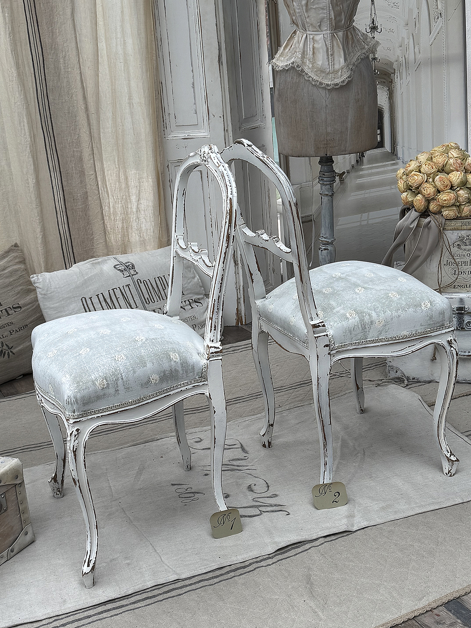 Eleganter zarter Louis- Philippe Stuhl/Shabby***