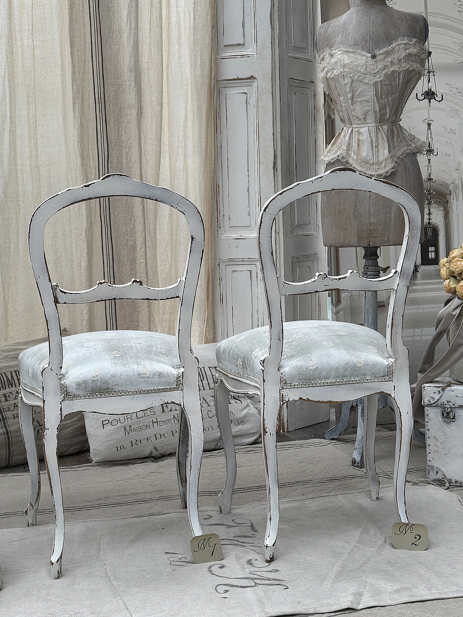 Eleganter zarter Louis- Philippe Stuhl/Shabby***