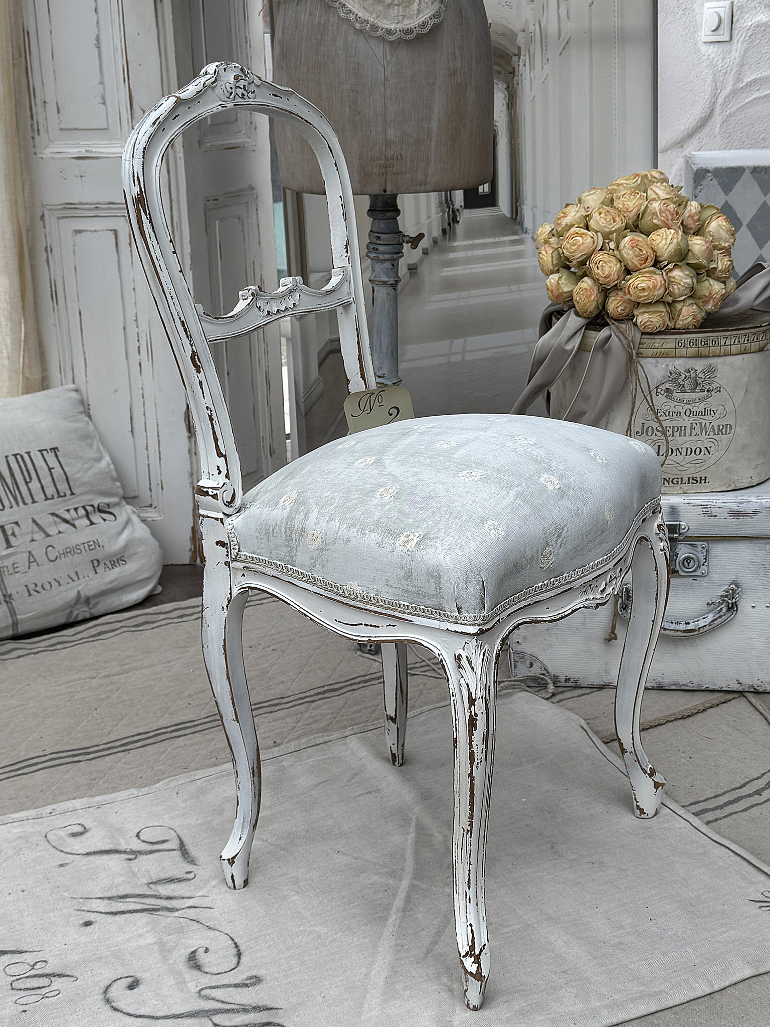 Eleganter zarter Louis- Philippe Stuhl/Shabby***