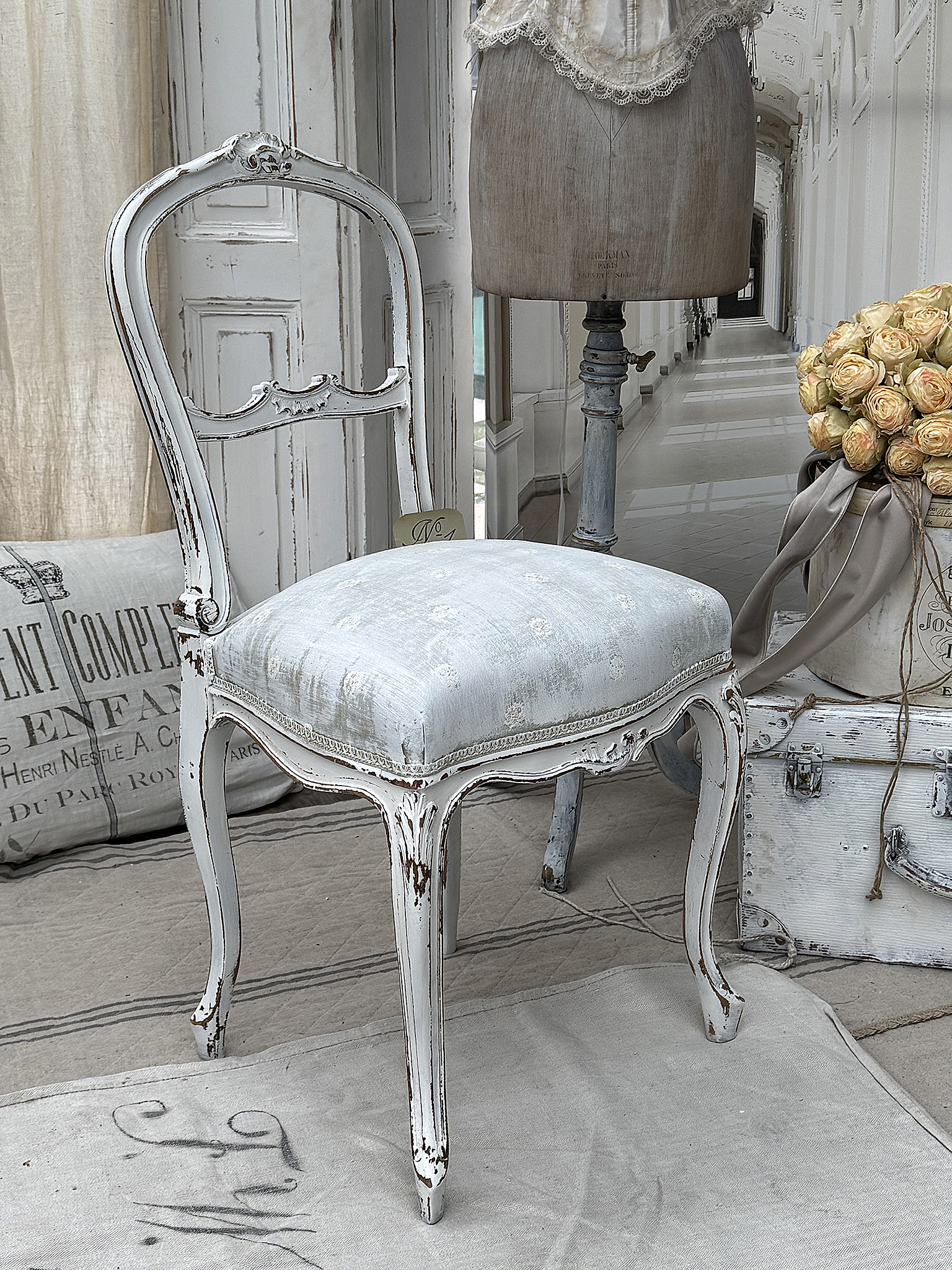 Eleganter zarter Louis- Philippe Stuhl/Shabby***