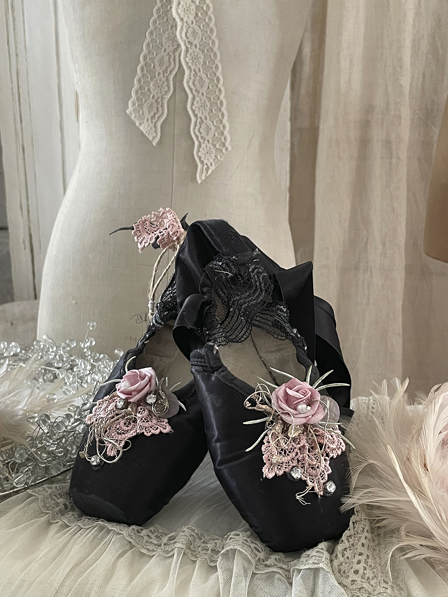 Ballettschuhe Black swan rose‘***