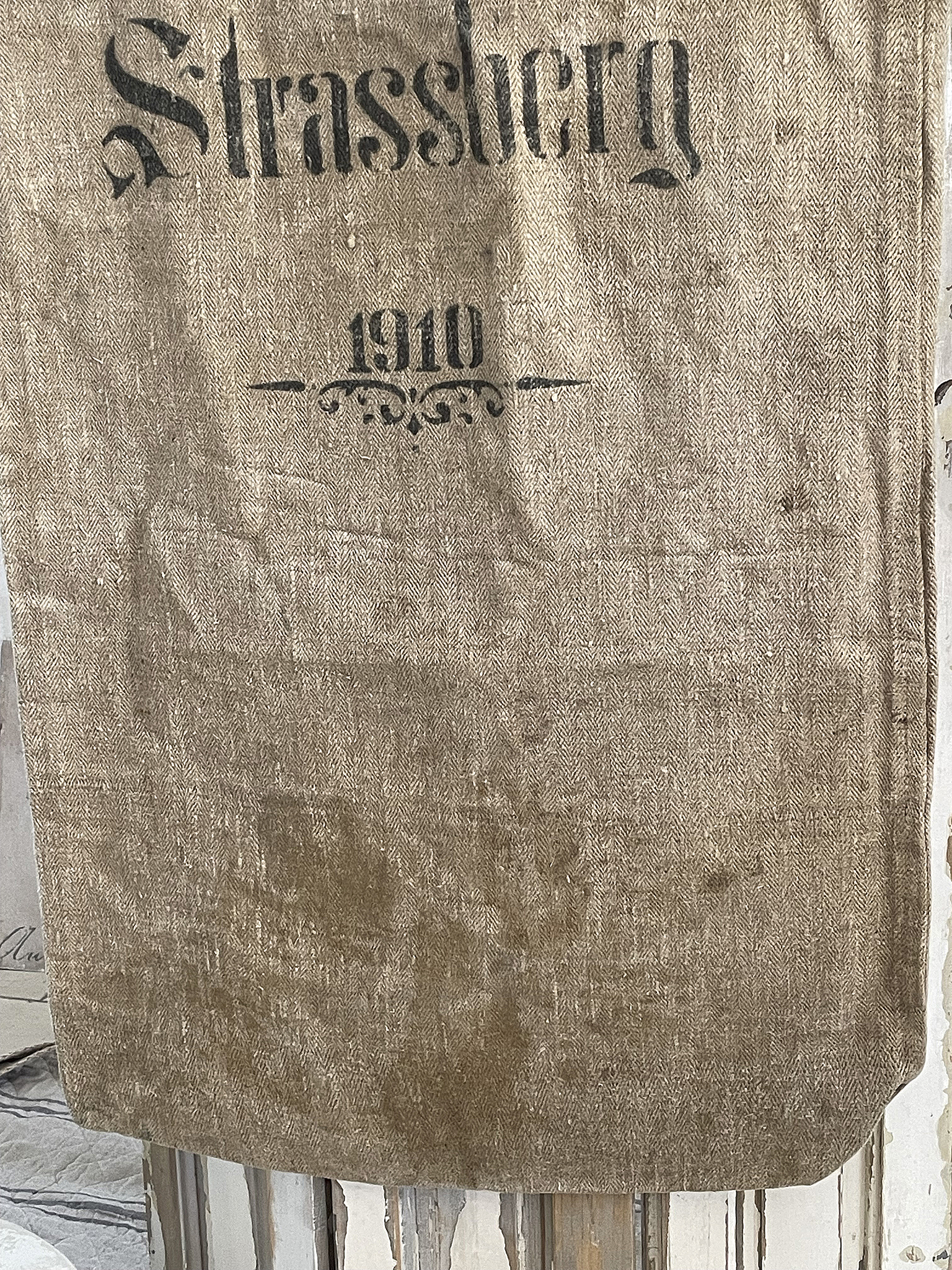 Antiker langer Leinensack/ Mehlsack 1910***