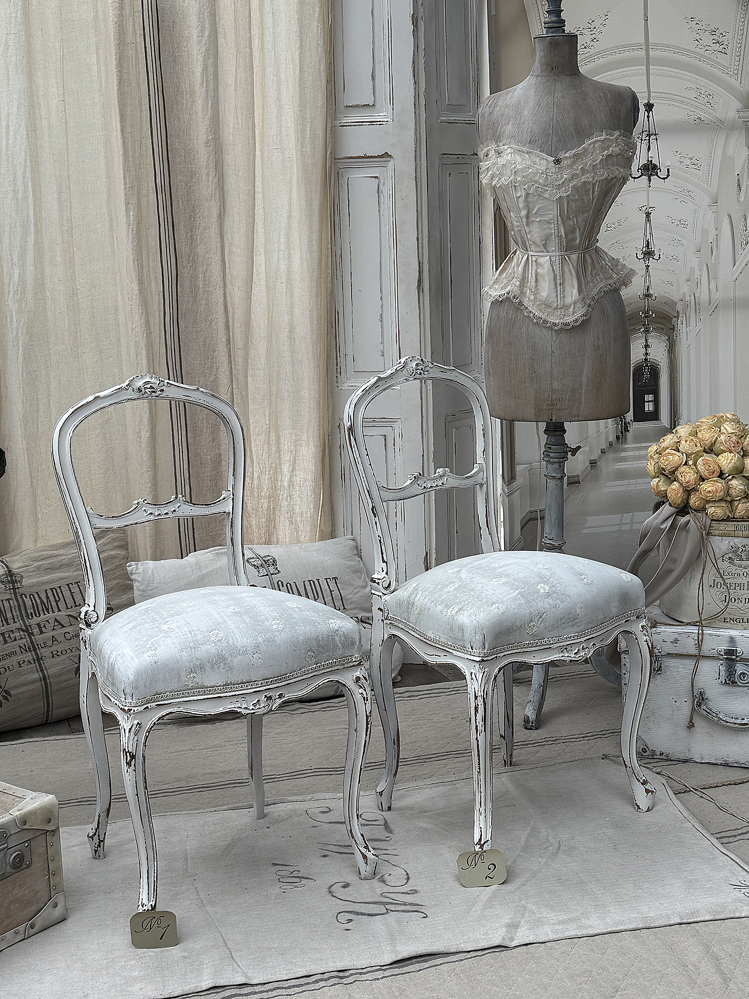 Eleganter zarter Louis- Philippe Stuhl/Shabby***